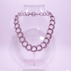 Gerard Yosca VINTAGE Purple Metals Double Link Crystal Toggle Necklace NWOT 189